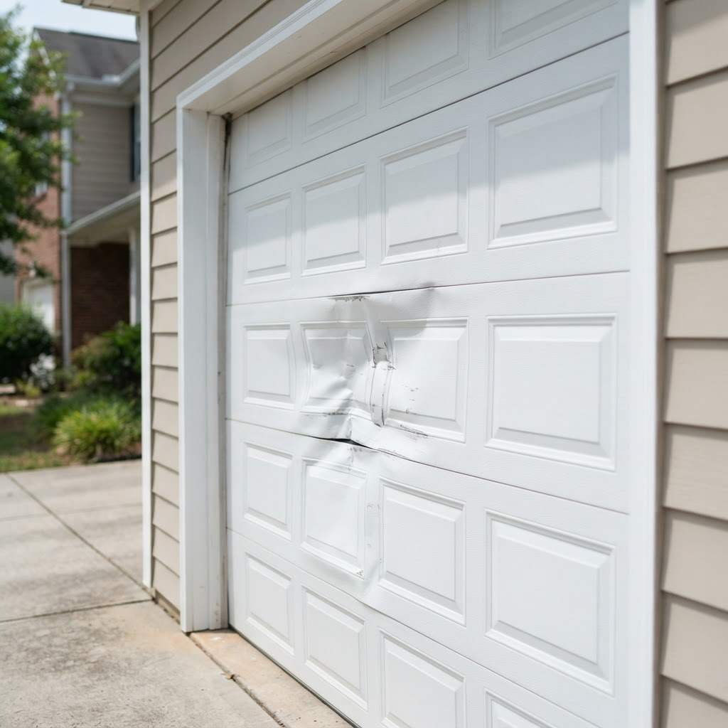 Garage Door Panel Dented or Cracked? When to Repair a Section vs. Replace the Whole Door