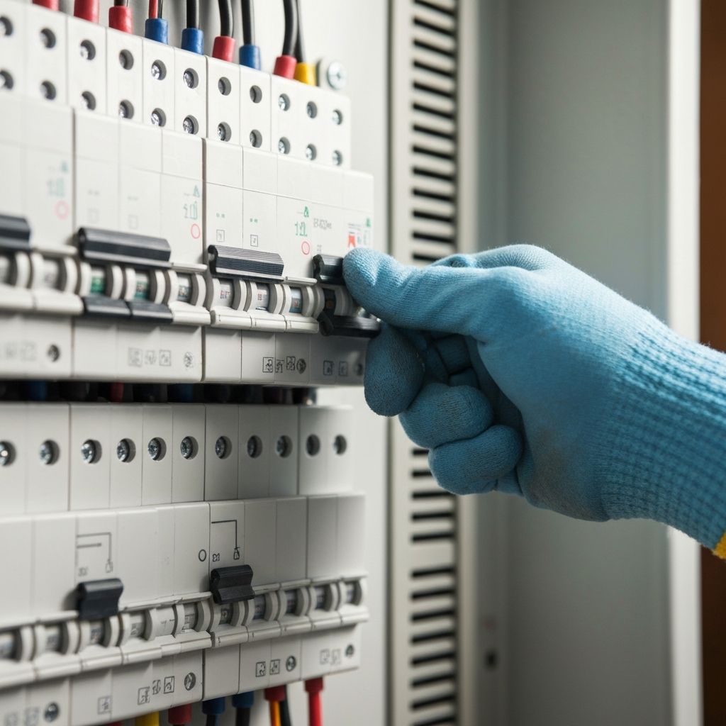 Home electrical panel with circuit breaker