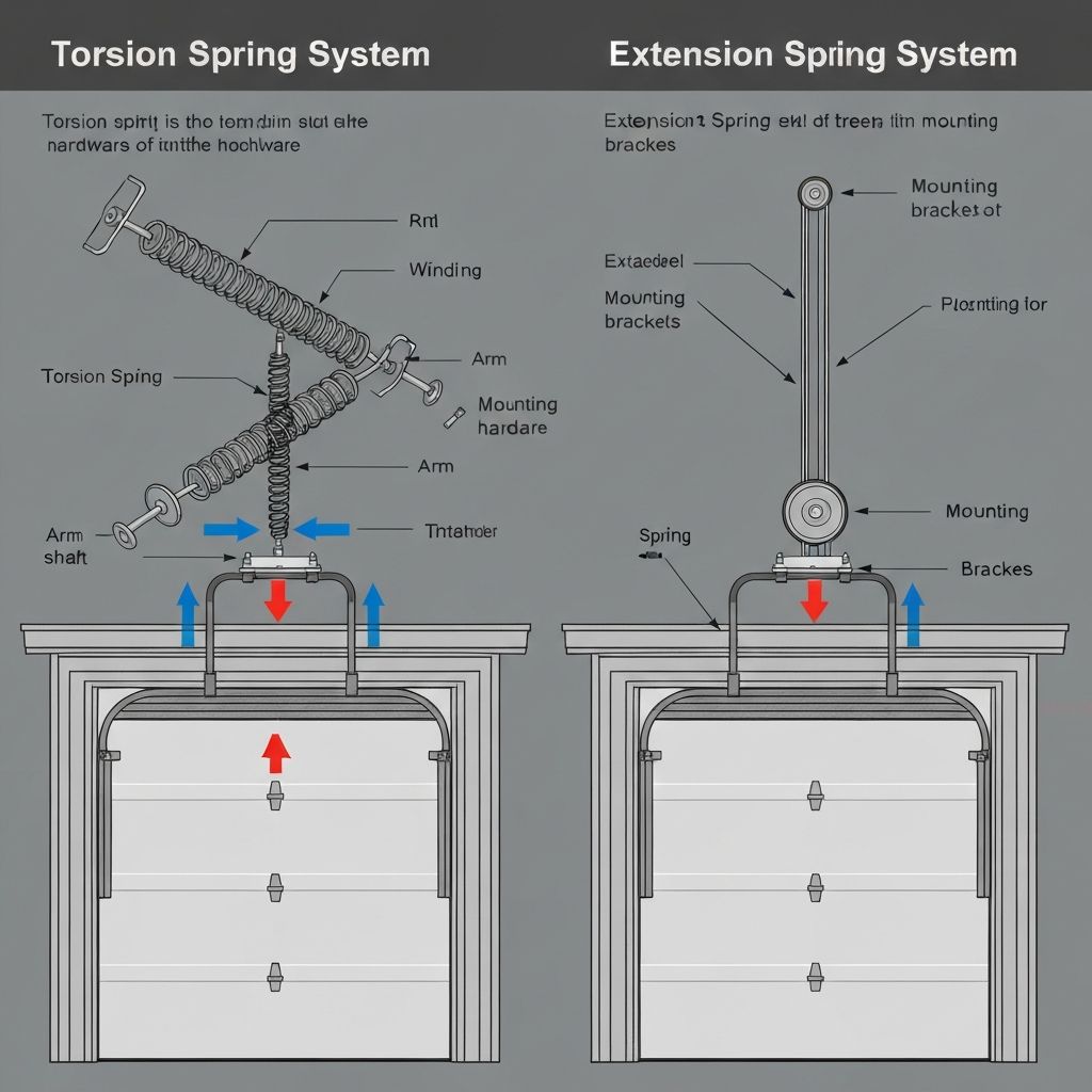 Torsion vs extension spring system comparison