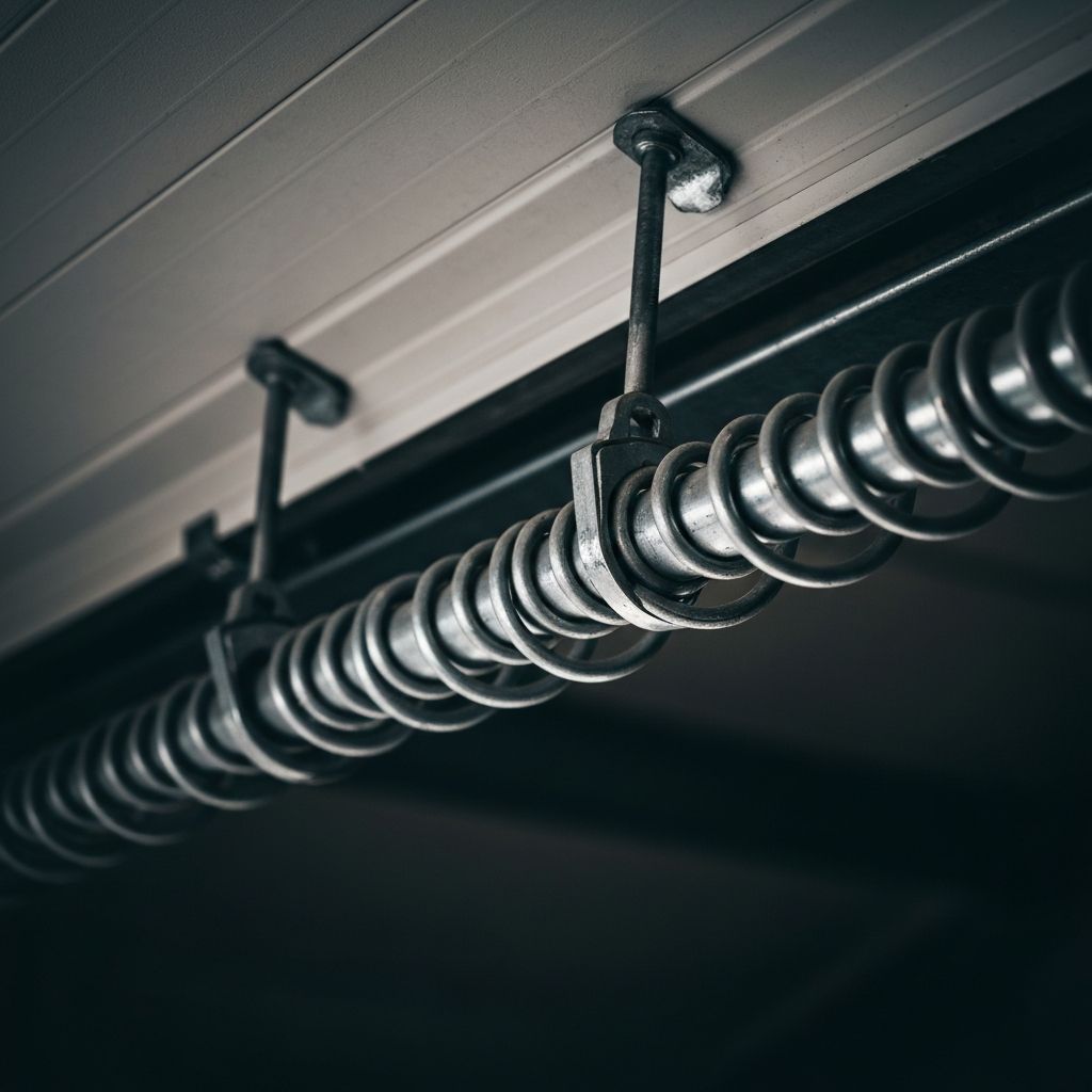 Garage door torsion springs on metal shaft